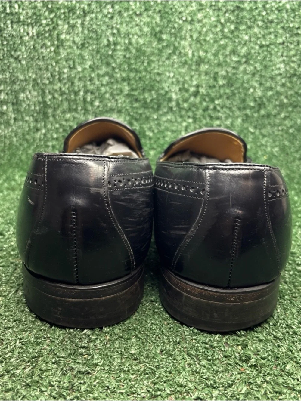 Johnston & Murphy Kiltie Loafers Mens Size 11‎ Black Leather Dress Shoes Wingtip